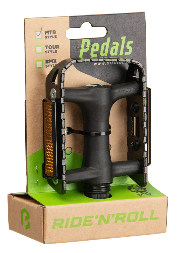 Pedál BIKEFUN HIKER MTB PP body, alu keret, ezüst/fekete